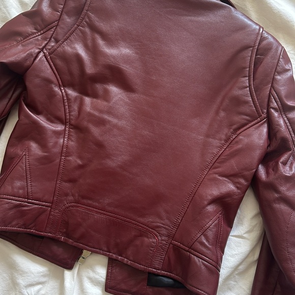 🎉 HOST PIC 🎉 NEW Burgundy Leather Moto Jacket - Picture 8 of 8